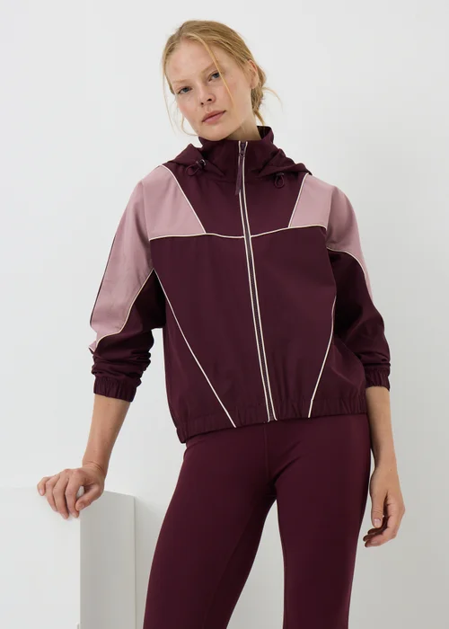 Souluxe Burgundy Piped Running Jacket - S Image 1