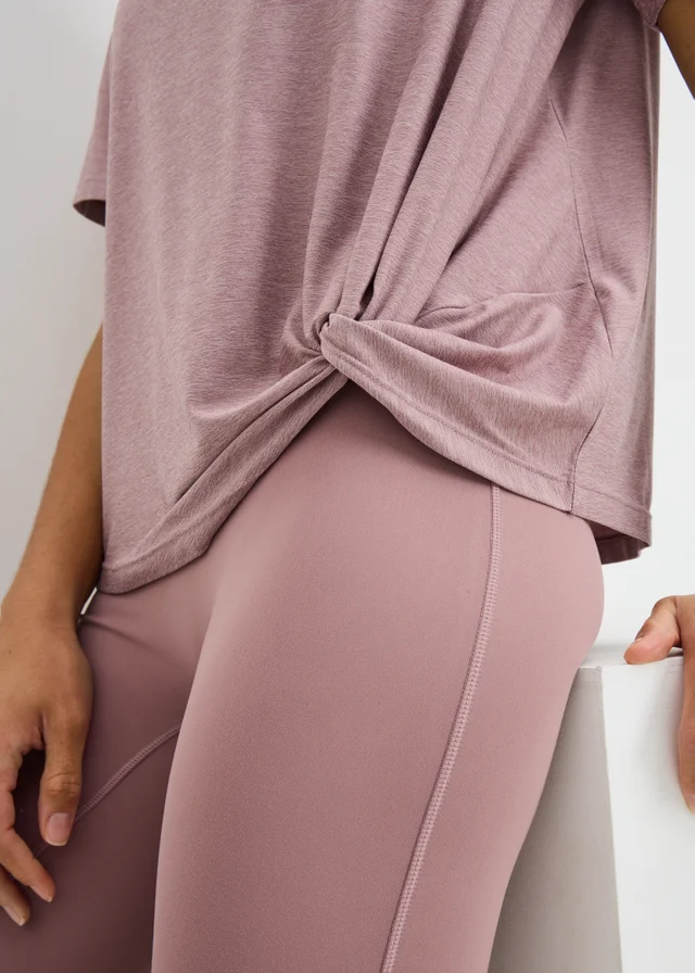 Souluxe Mauve Twist Knot Sports T-Shirt