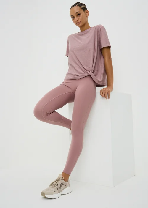 Souluxe Mauve Twist Knot Sports T-Shirt - S Image 1