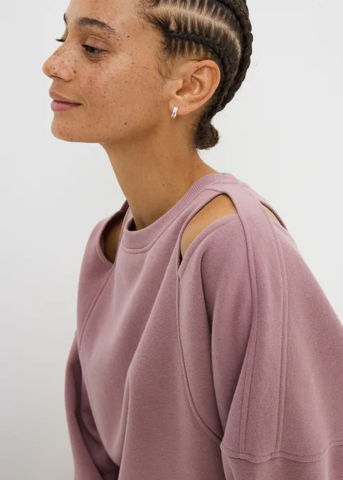 Souluxe Mauve Cut Out Sweatshirt - M Image 3