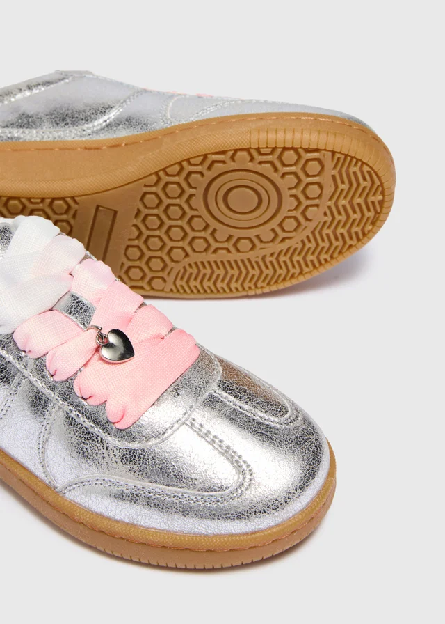 Girls Silver Panel Trainers (Younger 10-Older 5)