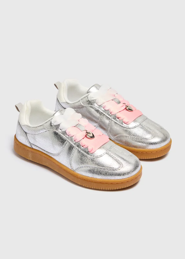 Girls Silver Panel Trainers (Younger 10-Older 5)