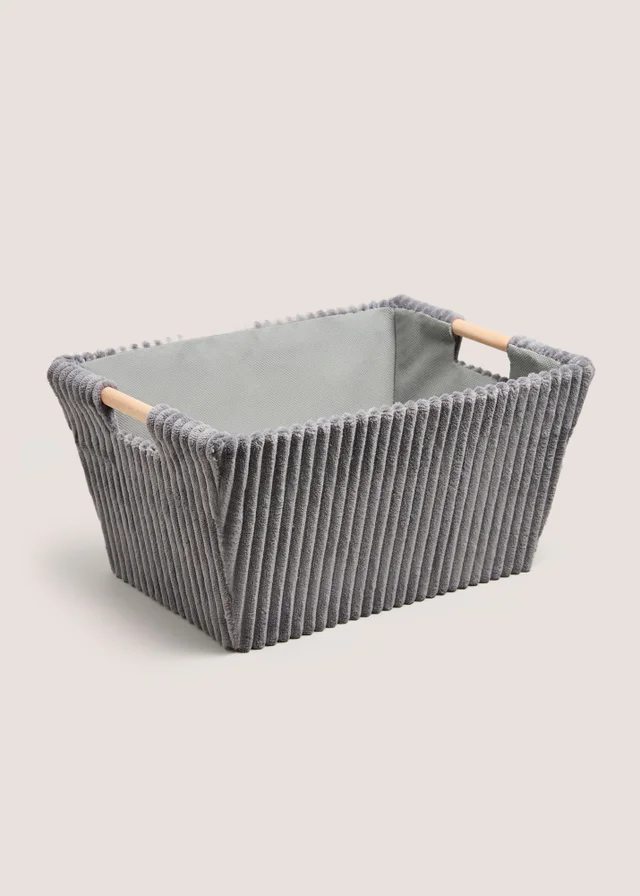 Grey Cord Paper Tray Storage Basket
