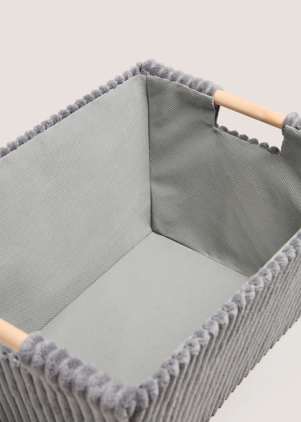 Grey Cord Paper Tray Storage Basket Image 2