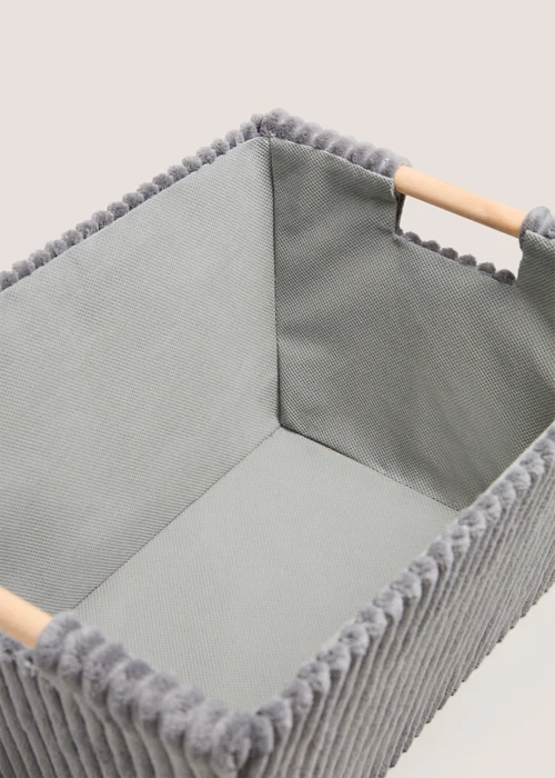 Grey Cord Paper Tray Storage Basket Image 2