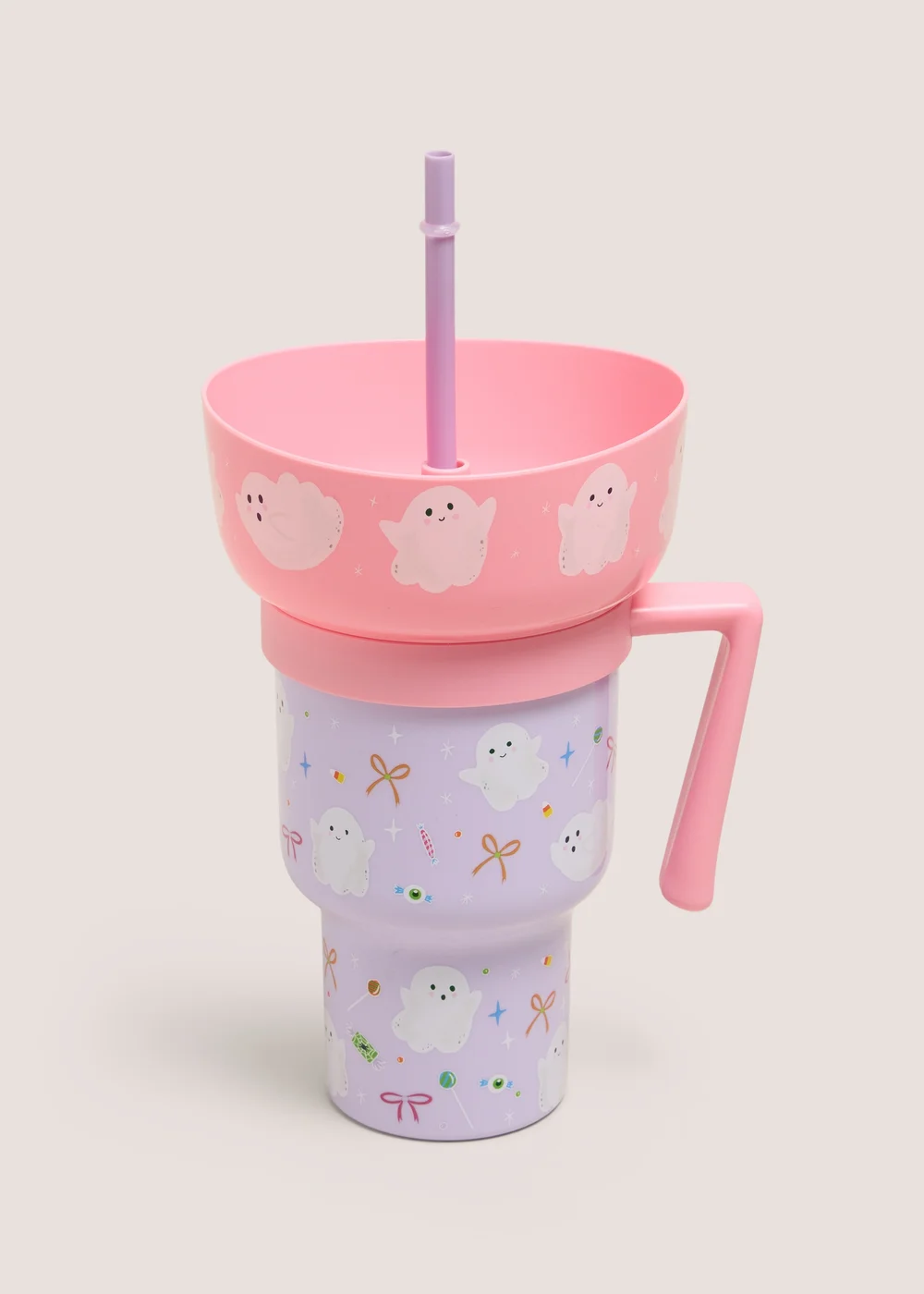 Pink Ghost Snack Tumbler Image 1