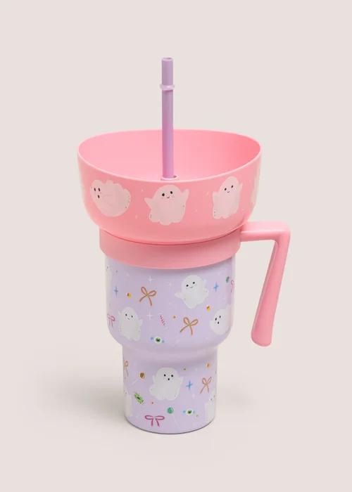 Pink Ghost Snack Tumbler Image 1