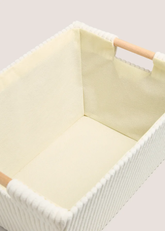 Cream Cord Paper Tray Storage Basket