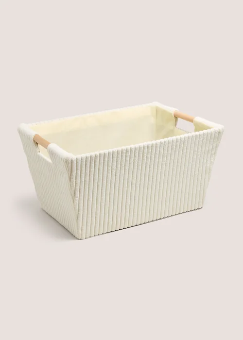 Cream Cord Paper Tray Storage Basket Image 1