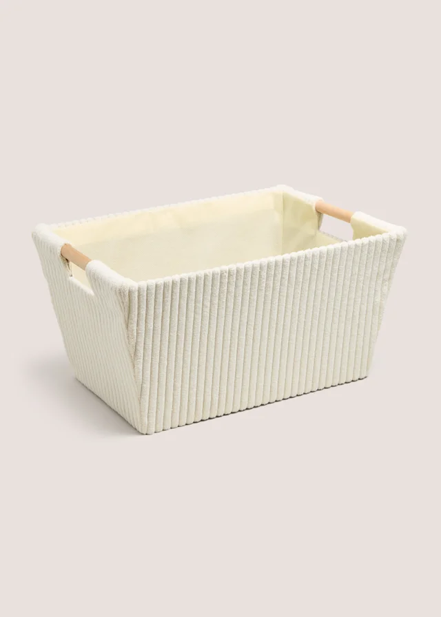 Cream Cord Paper Tray Storage Basket