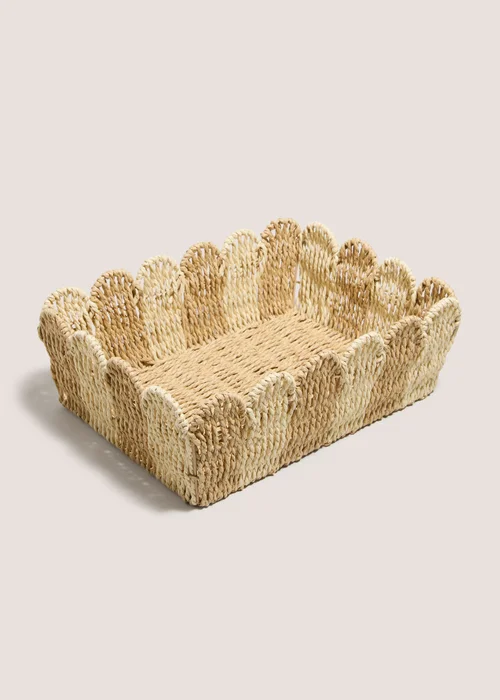 Natural Stripe Scallop Tray Image 1