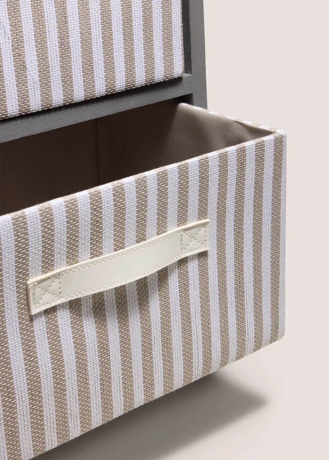 Grey Stripe Fabric Drawers