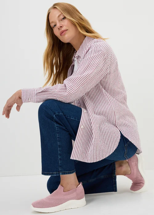 Blush Pink Knitted Slip On Trainers - 3 Image 2