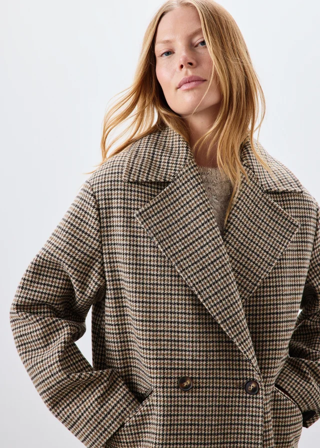 Brown Check Overcoat