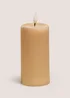 Neutral Ribbed LED Candle Image 1