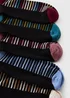 5 Pack Black Stripe Footbed Ankle Socks - 6-8.5 Image 2