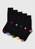 5 Pack Black Heel & Toe Ankle Socks - 6-8.5 Image 1