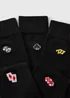 5 Pack Black Casino Embroidered Ankle Socks - 6-8.5 Image 2