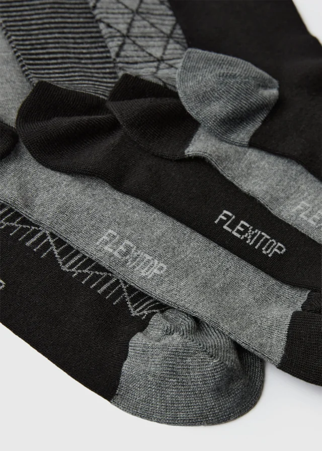 5 Pack Black Diamond Flexi Top Socks