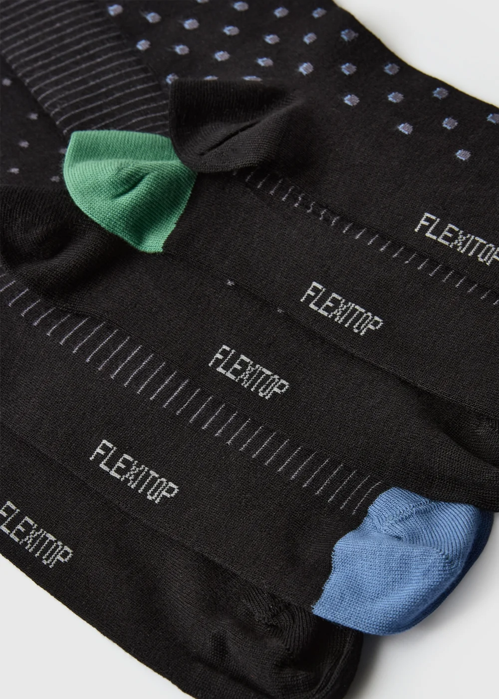 5 Pack Black Spot Flexi Top Ankle Socks - 6-8.5 Image 2