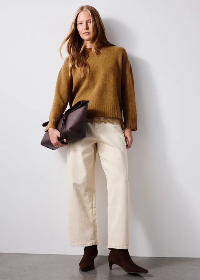 Ginger Lace Hem Knitted Jumper