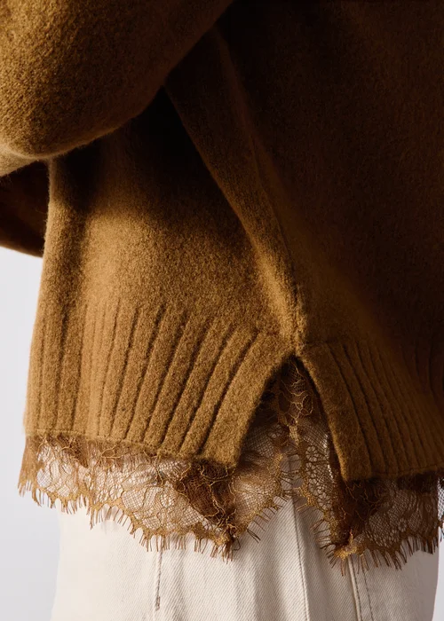 Ginger Lace Hem Knitted Jumper - XS Image 4