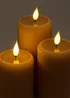 3 Pack Neutral Ribbed LED Candles Image 2
