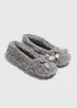 Grey Faux Fur Ballet Slipper - 3 Image 1