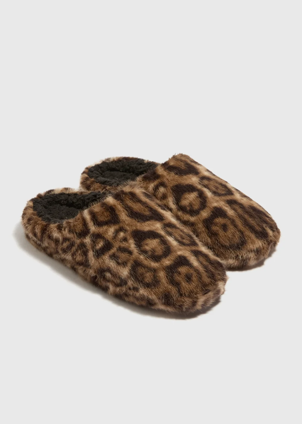 Brown Leopard Printed Mule Slippers - S Image 1