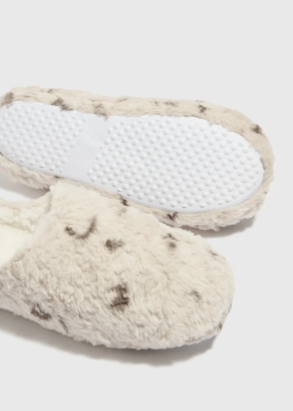 Cream Printed Mule Slippers - S Image 2