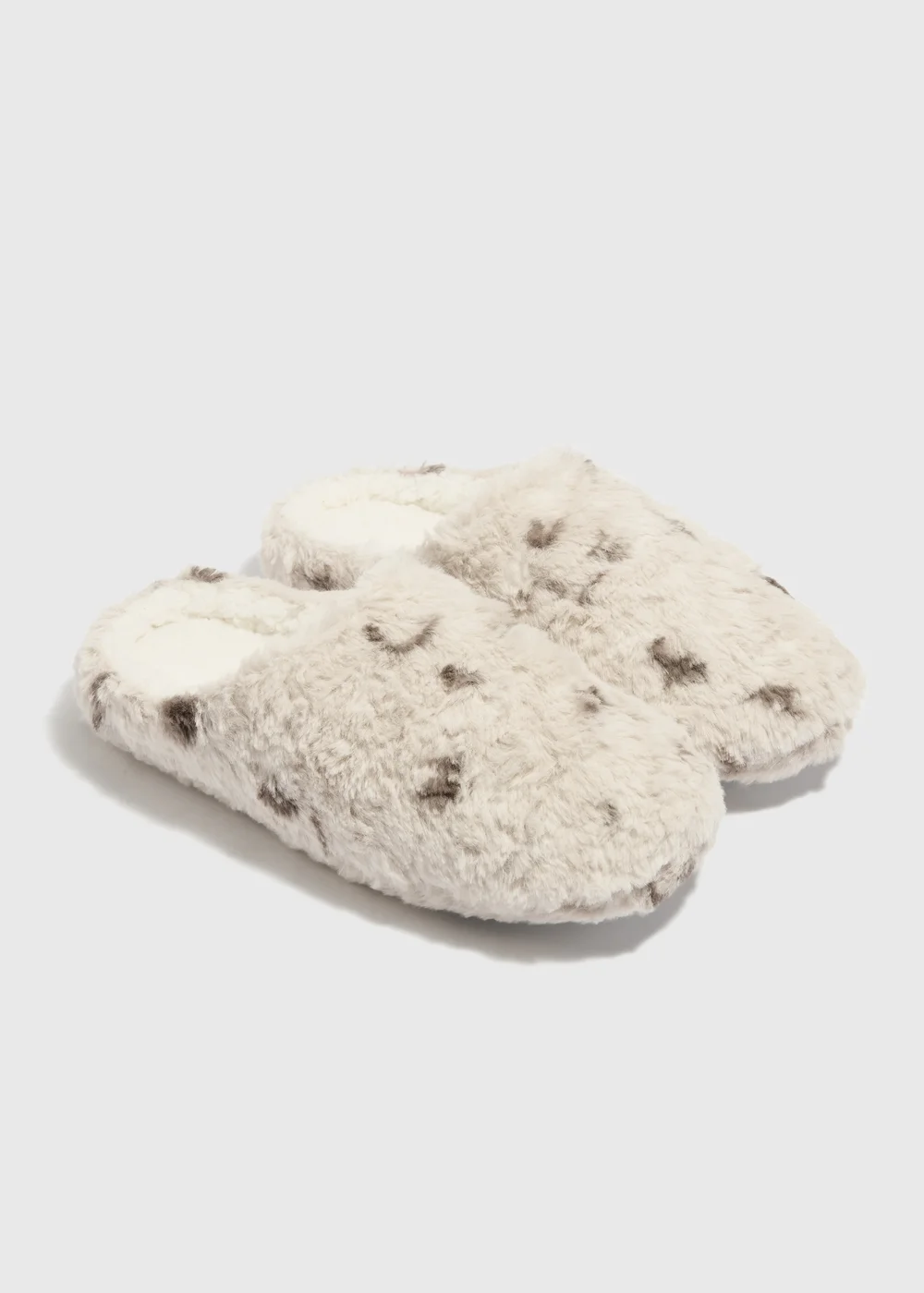Cream Printed Mule Slippers - S Image 1