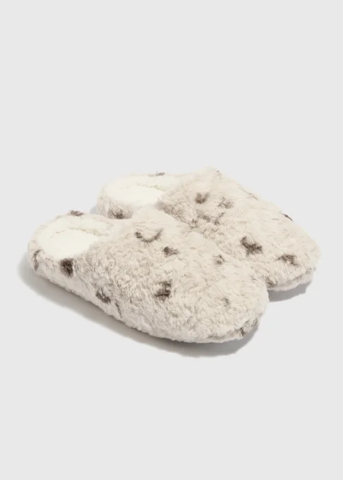 Cream Printed Mule Slippers - S Image 1