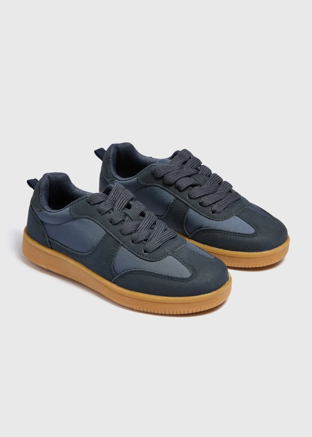 Boys Navy Panel Trainers (Younger 10-Older 6) - 10 Infants Image 1