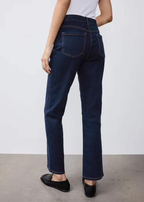 Rinse Wash Stretch Mid Rise Straight Leg Jeans - 24/L29 Image 3