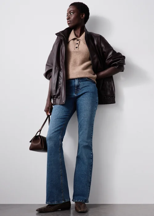 Mid Wash Bootcut Jeans - 26/L29 Image 1