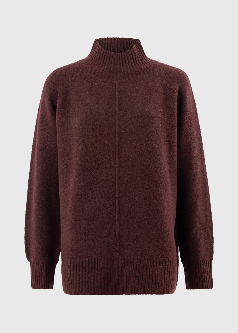 Burgundy Funnel Neck Jumper - XS Image 1