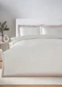 White Silk Look Border Duvet Set - Double Image 1