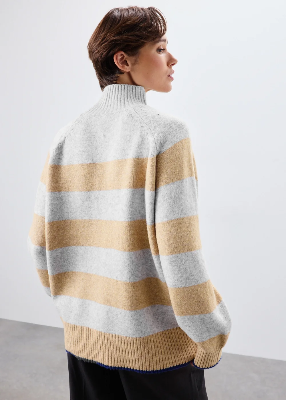 Striped High Neck Jumper - XS Image 3