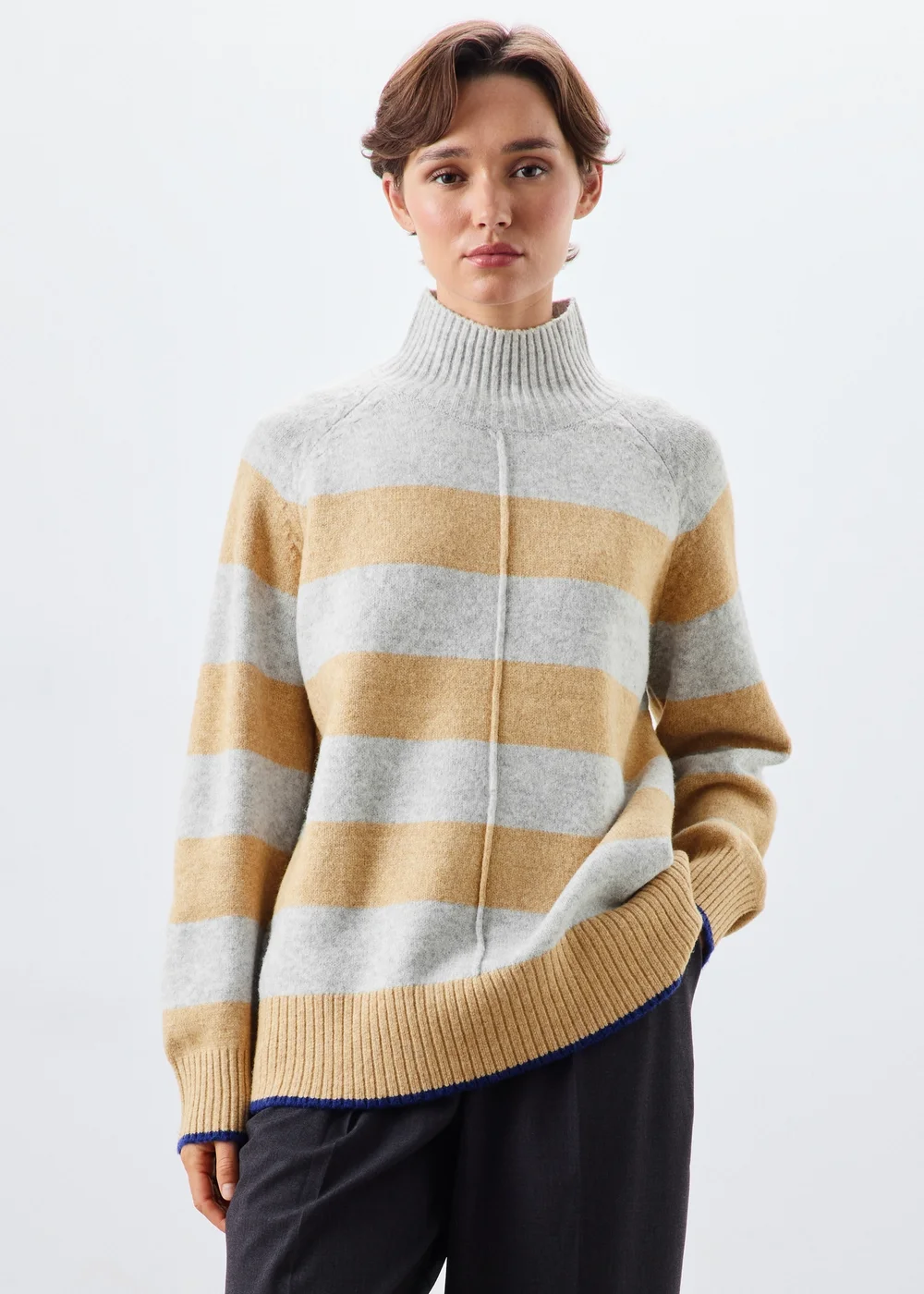 Striped High Neck Jumper - XS Image 1