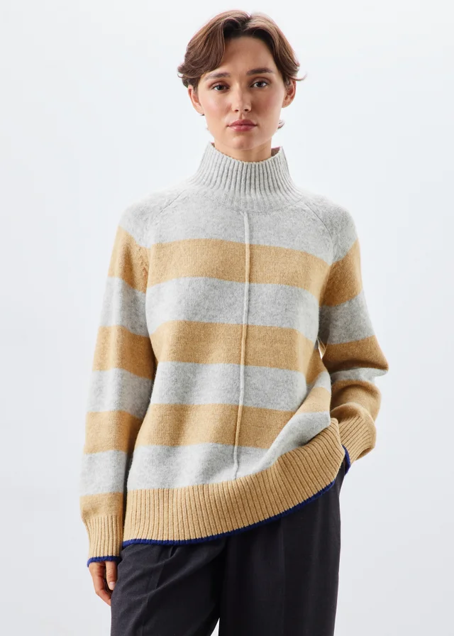 Striped High Neck Jumper