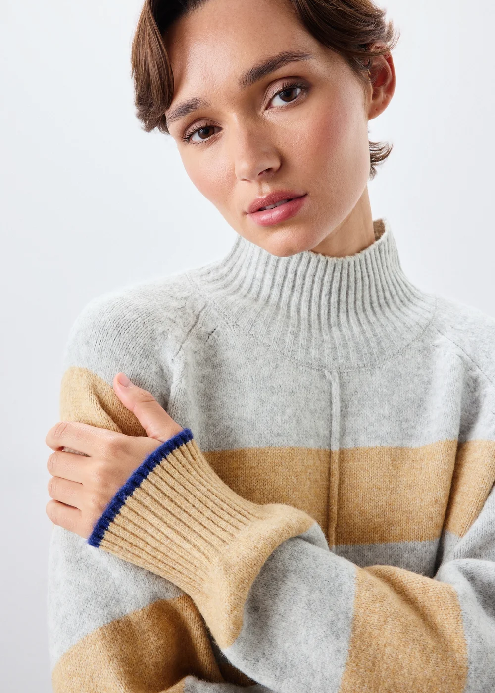 Striped High Neck Jumper - XS Image 4