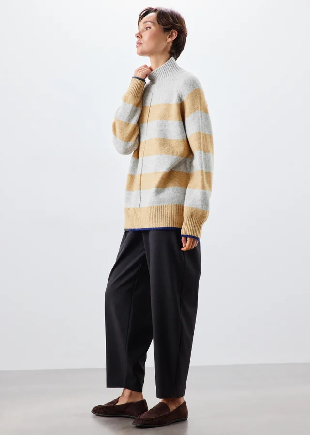 Striped High Neck Jumper