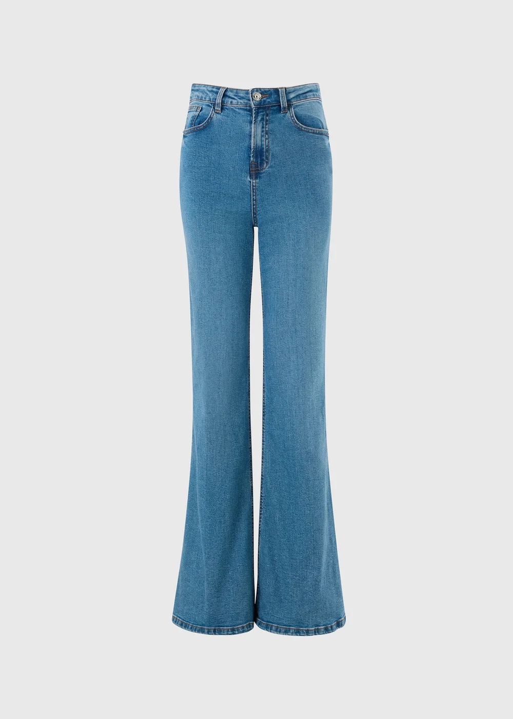Blue Mid Wash Flared Jeans - 24/L29 Image 5
