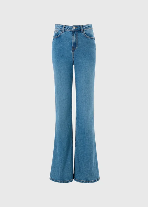 Blue Mid Wash Flared Jeans - 24/L29 Image 5