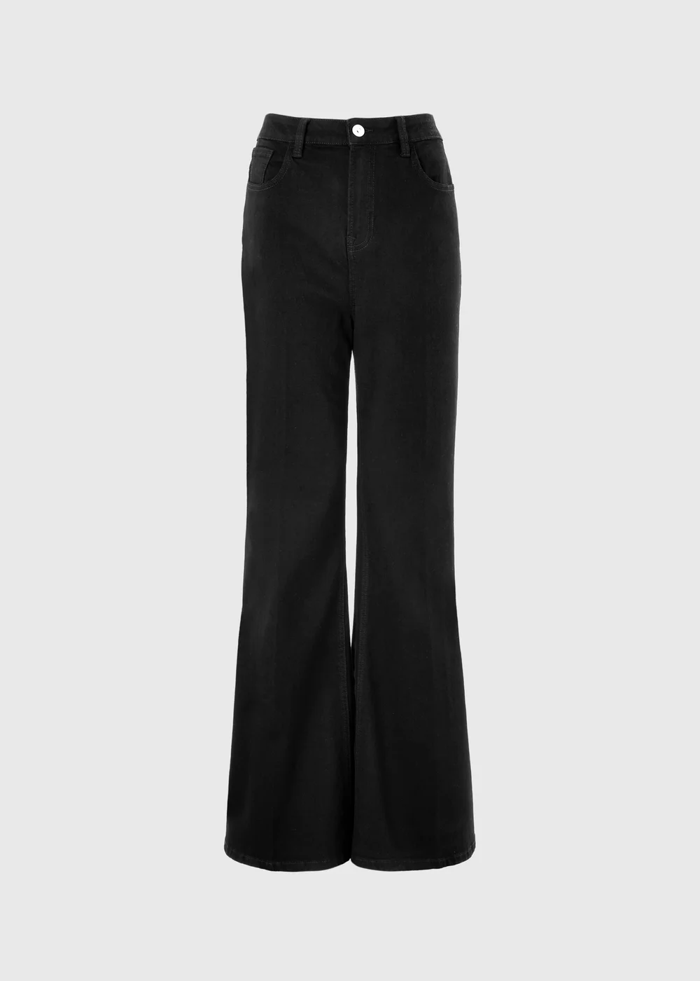Black Flared Leg Jeans - 8/L29 Image 5