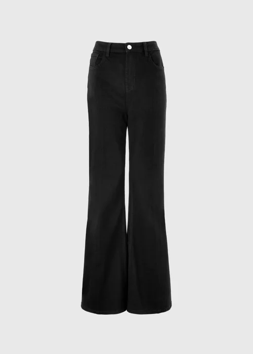 Black Flared Leg Jeans - 8/L29 Image 5