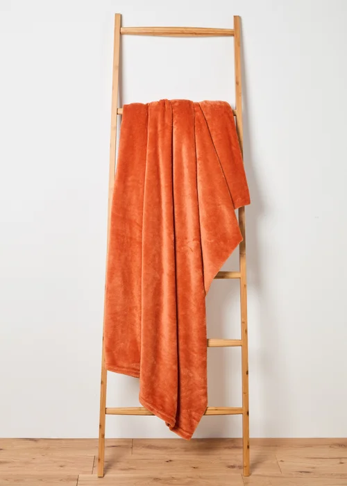Orange Plain Throw Image 1