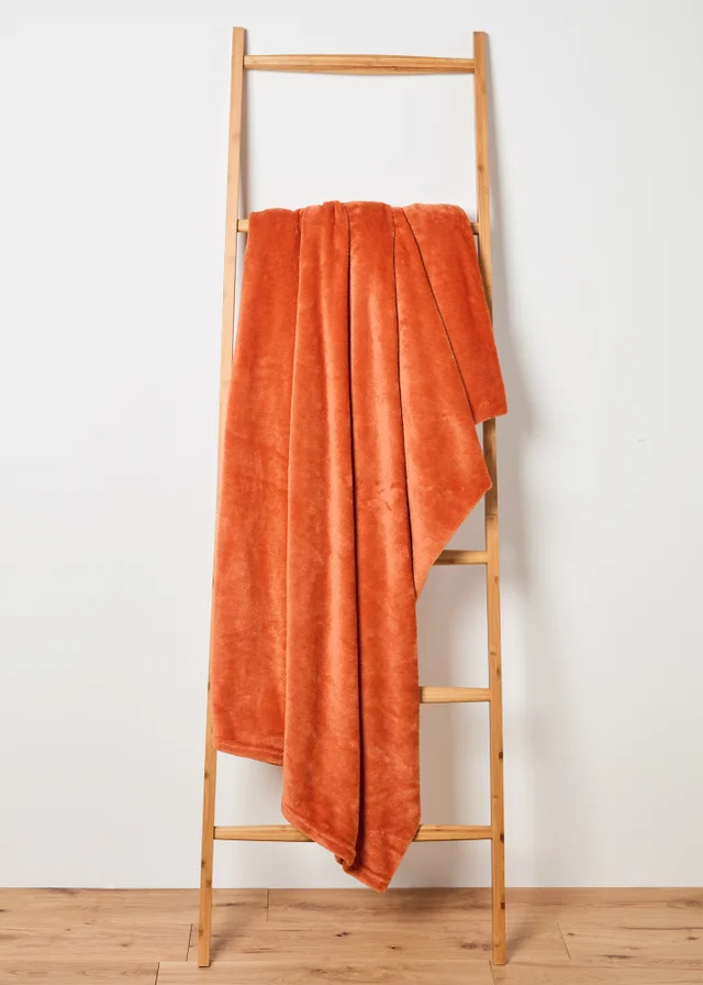Orange Plain Throw