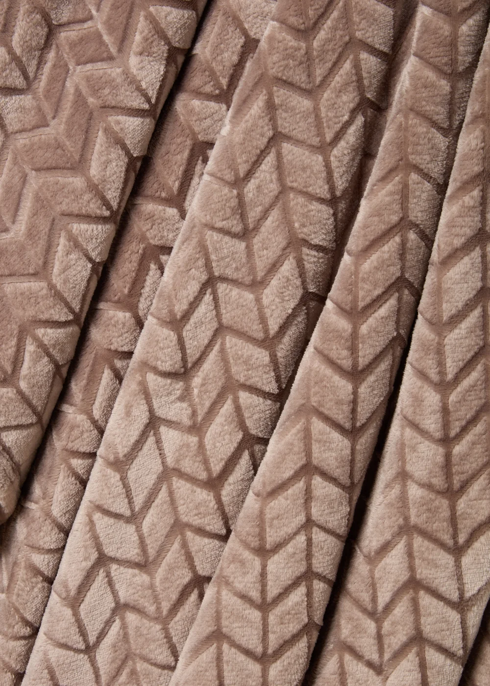 Taupe Chevron Embossed Fleece Throw Image 2