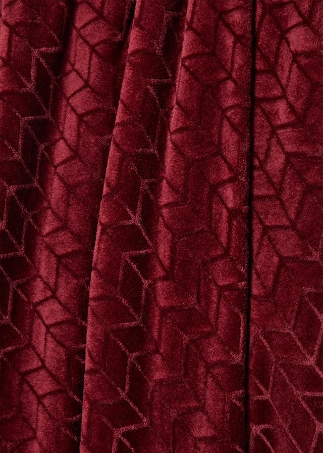 Burgundy Chevron Embossed Fleece Throw